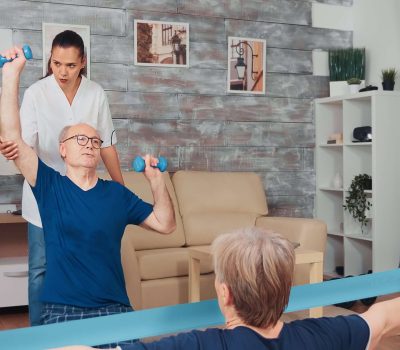 Nurse and senior patients