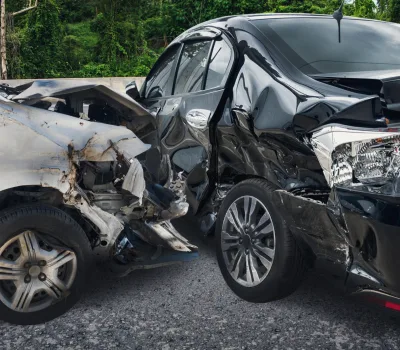 A serious car accident collision happened on highway.